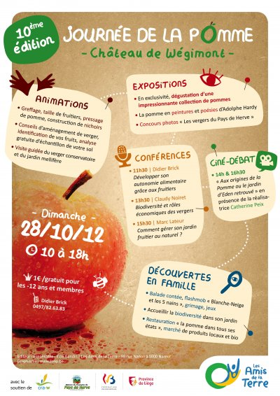 Affiche de la Journée de la pomme 2012 à Wégimont