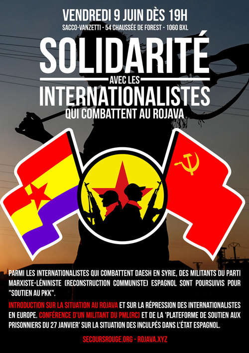 Soirée de soutien aux internationalistes espagnols réprimés pour leur engagement au Rojava